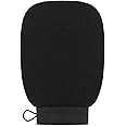 Foyken Exfoliating Body Scrub Gloves, Loofah for Men and Women, Gentle On Skin, Easy To Use, Removes Dead Skin, Blackheads, Impurities, Sustainable Hand Bathing Gloves (Black)