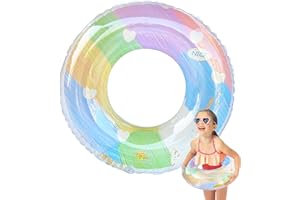 FUNNYHOMESTYLE Pool Inflatable Swim Ring Inflatable Ring Pool Floats Rubber Ring for Kids Pool Ring Water Sports Toys Girls Boys Summer Swimming Pool Beach Toys