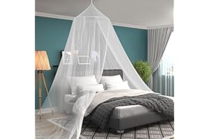 SESAMIS Moskitonetz Doppelbett (65 * 250 * 1250) - Verbessern Sie Ihr Schlafgefühl mit einem Moskitonetz Baldachin für Queen-Size Betten, Kinderbett und Erwachsenenbetten. (Weiß)