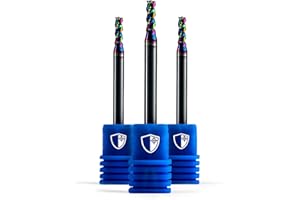 ARMOUR TOOLING – 3mm Carbide End mill set - 3 Flute Sharp Corner Milling Cutter - DLC coated - 3 pack - CNC Tool - For Aluminium Roughing & Finishing - HRC55 Extreme Wear Resistance