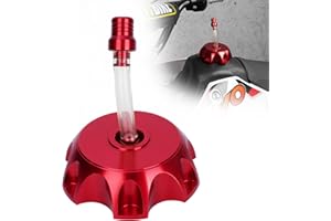 JIAYAN Dirt Bike Fuel Cap CNC Billet Gas Tank with Anti-Leak Vent Tube for 50cc 70cc 90cc 110cc Taotao RFZ SSR Coolster Moto 125cc 140cc 150cc Pit Bike Motorcycle-Red