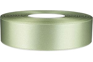 GCS LONDON 25 Yards / 23 Meters of Single Sided Satin Ribbon 15mm Tying Gift Ribbon Wedding Trimming Crafts Apron Decorations, Events, Dress. (Sage Green)