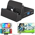 Ponkor Portable Charging Stand for Nintendo Switch, Compact Switch to HDMI Adapter, Mini Switch Docking Station with Extra USB 3.0 Port, Replacement Charging Dock for Nintendo Switch