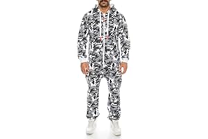 RAFF&TAFF Raff & Taff Herren Jumpsuit Overall Trainingsanzug Fitnessbekleidung onesie Ganzkörperanzug Basic und Schlicht