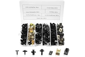 NEUSID 160 Stk Karosserieschrauben Set, Universal Blechmutter Schraube Mutter Clip Kit Metall U Typ BefestigungClips Auto Body Undertray Fender Blechschrauben für Befestigen Reparieren Autoteil