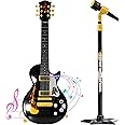 22" Kids Electric 6 String Rock Star Guitar & Extendable Microphone Musical Toy