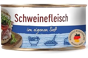 ‎DREISTERN DREISTERN Schweinefleisch im eigenen Saft 300g I Mit Schweineschwarte I Herzhafte Spezialität in recyclebarer Konservendose I Lange Haltbarkeit dank natürlicher Konservierung I Hausmacher Qualität