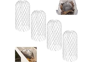 ACHANFLY 4 Pcs Gutter Mesh Guard Aluminum Gutter Leaf Guard Wire Gutter Guard Downpipe Expandable Drain Pipe Cover Gutter Traps for Downspout Debris Mud Moss and Leaves Muck