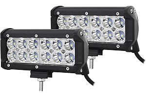 Willpower 2pcs 18cm 36W Phare de Travail LED 12V 24V Phare a LED Tracteur Spot Etanche Projecteur LED Voiture Barre LED 4x4 Camion Véhicule Offroad ATV UTV