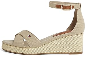 Tommy Hilfiger Flag Criss-CROS Mid Wedge Espad Fw0fw08481, Espadrillas Zeppa Donna