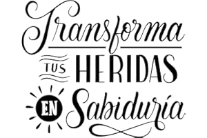 CREATIVASS Vinilo Adhesivo Frases Motivadoras Pared Dormitorio Decorativo Espejo Familia Hogar Pegatina Adhesiva Cocina Adolescentes Habitación (30x23cm, Transforma Tus Heridas En Sabiduría)