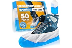 ISC Hygiene & Safety Surchaussures jetables – Sur chaussure jetable – Protege chaussure usage unique – Taille universelle jusqu’à 47 – bleu, 50 pièces
