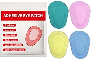 AndicAge Parches de ojos para niños, transpirable, parche para ojos, almohadillas adhesivas para adultos, niños, ayuda a los ojos perezosos (40 piezas/4 colores)