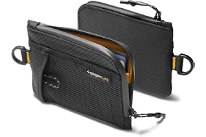Spigen Life LF300 RFID-skyddad kompakt plånbok med kortfack, vattenavvisande EDC-fodral med YKK-dragkedja, rymmer upp till 10