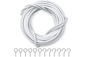 Dikots Net Curtain Wire and Hooks Set - 10 Meter Curtain wire kit includes 20 Eyes and 20 Hooks - A Multipurpose Wire
