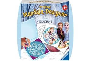 Ravensburger Mandala Designer Mini Frozen 2 29025, Zeichnen Lernen mit Anna und ELSA für Kinder ab 6 Jahren, Kreatives Zeichen-Set mit Mandala-Schablone für farbenfrohe Mandalas