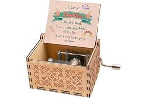 Micteney Regalos de agradecimiento para maestros de guardería, caja de música personalizada para profesores de fin de año, regalos de despedida de profesor