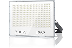TASINUO Faretto LED da Esterno 300W, Faro LED Esterno Impermeabile IP67, 30000LM Luci da Esterno, 7000K Bianca Fredda Lampade da Esterno, 300 LEDs Applique da Esterno per Giardino, Terrazza, Garage