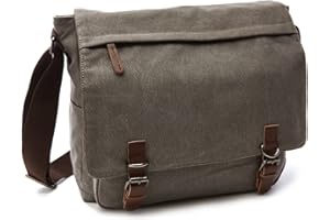 FANDARE Męska torba na ramię w stylu retro, z płótna żaglowego, torba robocza, torba listonoszka, pasuje do laptopa o przekątnej ekranu 12,9", torba męska do zawieszenia, na podróż, do szkoły, na