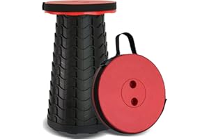 Ballsea Sgabello pieghevole portatile Portata massima 180 kg, sgabello da campeggio, sgabello telescopico, sgabello pieghevole