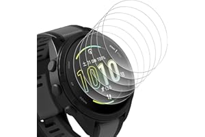 Bigqin 6 Stück Displayschutzfolie kompatibel mit Garmin Forerunner 165/165 Music, HD Klar Temperglas Folie 9H Härte Vollständige Abdeckung Blasenfrei Kratzfeste Schutzfolie