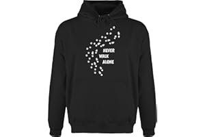 Shirtracer - Hoodie Herren Pullover Männer - Geschenk für Hundebesitzer - Never Walk Alone Pfotenabdrücke
