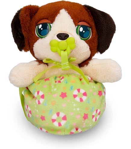 Baby Paws Mini Border Collie – Peluche Interactive Avec Sons Et Sac De Transport – Jouet Câlin Pour Enfants Dès 3 Ans