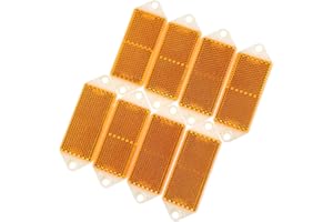 Eacalyc 8 x Reflectantes Rectangulares para Remolque Amarillo Reflectores Rectangulares Catadioptrico Reflectores Traseros para Remolque Bicicleta Camión o Máquinas Agrícolas