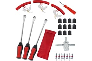 HASUDEI Set Leve per Pneumatici Moto Bici 3PCS Cucchiaio Pneumatico Strumento per Sostituzione Cucchiaio Pneumatico Leve Copertoni Kit di Strumenti per la Protezione dei Cerchioni delle Ruote