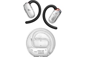 soundcore V40i by Anker, Open-Ear Kopfhörer, transparentes Case ohne Deckel, 4 einstellbare Positionen für Jede Ohrgröße, intensiver Bass, IP55, 21h Wiedergabe, Anrufe mit KI, Bluetooth 5.4, App