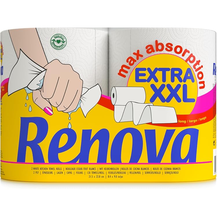 Essuie-Tout Okay Original - 12 Rouleaux Blancs - Résistant Et Économique