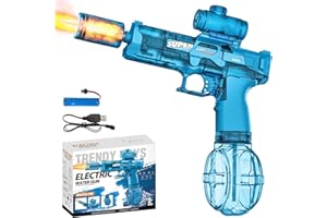 IERAKOR Pistolet à Eau Électrique, Pistolet a Eau Puissant avec Effets Flash et Recul, Portée de 6 à 8 m, Capacité de 320 ML, Jouets de Fête d'été à la Piscine et à la Plage pour Enfants et Adultes (Bleu)
