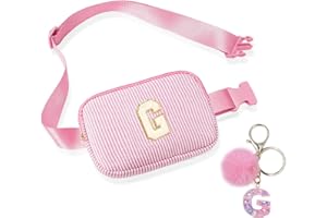 BLONWINER Crossbody Bags for Teenagers, Bum Bag with Cute Letter Chain for Women Friends Sister, Pop Gifts for Birthday and Festival, Personalized Bumbags Purse for Teen Girl (Pink G)