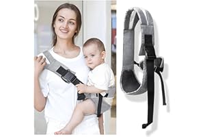 AIRCADIA Tragbarkeit Babytrage, Kindertrage Seitlich Babytragetuch Trage Baby mit Rutschfestem Hüftsitz Tragetuch Kleinkind Hüfttrage Kleinkindtrage Ergonomischer ab 6 monate (6.4-20 kg) Grau