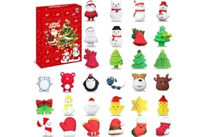 MORAINJAY Kalendarz Adwentowy 2025 z 24 Mochi Squishy,Zabawki Anti-Stress Kolekcjonerskie – Prezent na Święta Bożego Narodzenia dla Dzieci i Dorosłych