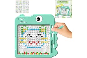YATOSEEN Słodka magnetyczna deska kreślarska dla dzieci, zabawka podróżna z 2 magnetycznymi pisakami i 106 perłami, magnetyczna zabawka edukacyjna dla chłopców i dziewczynek od 3 lat (34 x 34 cm)