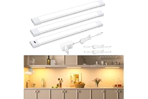 ‎WOBANE WOBANE LED Unterbauleuchte Küche mit Berührungsloser Sensor,3*30cm Dimmbare LED Schrankbeleuchtung,Küchenleuchte unterbau,für Küche,Schrank,Regale,Vitrinen,Kleiderschrank,Ultra Hell 2700K Warmweiß,12V