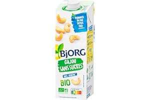BJORG - Boisson Végétale Cajou Sans Sucres - Boisson Bio Aux Noix De Cajou D'Asie Du Sud - Lot De 12 Briques De 1 Litre
