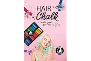 PhiLuMo Haar-Kreide - Set mit 24 Bunte Farben, auswaschbar - temporäre Haarfarbe für Fasching, Karneval & Halloween
