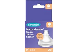 Lansinoh NaturalWave Sauger, Gr. M - mittlerer Milchfluss, 2 Stück (1er Pack)