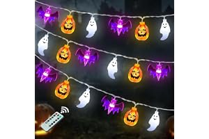 Halloween vattentät ljusslinga för inomhus- och utomhusbruk, fest, trädgårdsdekoration, 300 cm x 20 lysdioder, pumpa, spindla