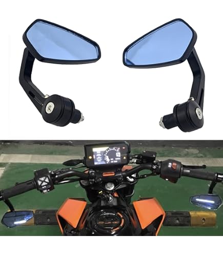 Specchietti Moto Bar End Universali 22mm - Alluminio, Pieghevoli E Anti-Vibrazione Per Custom E Naked - Foto 3