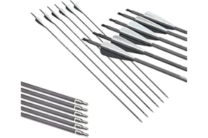 DD&Qarchery 31inch Pure Carbon Arrows Spine 350 for Compound Recurve Bow Hunting Shooting Competition Target 6pcs