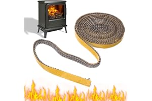 THEIUAOQWE 15mm×3mm×3m Stove Rope Fire Rope for Wood Burning Stove Oven Door Seal Sealing Flat Tape Insulating Sealing Tape for Sealing Furnace Pipes, Fireplace Doors and Oven Doors