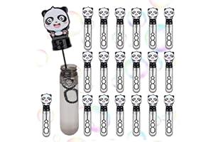 PLAPOT 20 x 35 ml Bulles de Savon Enfant, Bulles de Savon Panda Jouet,Baguette à Bulles,Jeux Exterieur Jouet à Bulles,pour Mariage,Fête,Cadeaux Enfants(Noir,Bouteilles Vides)