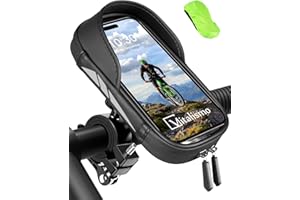 Vitalismo Sacoche de Guidon Vélo, Support Téléphone Velo Moto Etanche avec Housse de Pluie Rotation 360 Ecran Tactile Porte Téléphone Vélo VTT Sacoche Guidon Cyclisme sous 7 Pouces
