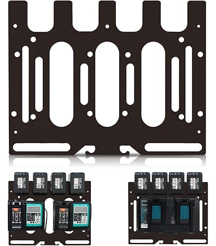 TOPOWN Wandhouder voor Makita accu & oplader, accuhouder 18 V/14,4 V, gereedschapsopslag, accu, slagboorschroevendraaier, elektrische boor, gereedschapsrek, organisatie