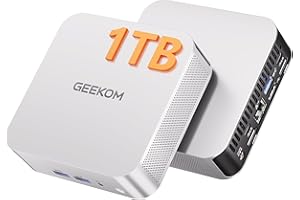 GEEKOM A6 Mini PC avec AMD Ryzen 7 6800 (jusqu'à 4,7 GHz) 16Go DDR5 RAM 1Go SSD, AMD Radeon 680M, 6X USB, Windows 11 Pro, 4K Quad Display, WiFi 6E, Mini Ordinateur Métallique Boîtier en Aluminium