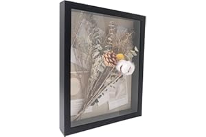 GraduationMall 28x35cm 3D Cornice Profonda Scatola per Ombre,Cornici per Foto per Oggetti fino 3.8 cm,Scatola di Memoria,Cornici da Parete e da Tavolo Nero