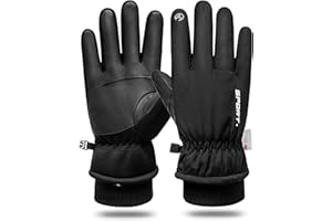 EAEVKPI Guanti Moto Invernali,Touch Screen Guanti Scooter,Antiscivolo Guanti Sci Termici, Esterni Guanti Bici Antivento a Dito Pieno, per Ciclismo, Corsa, Alpinismo, Arrampicata, Trekking (M)